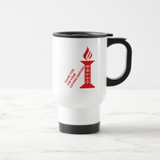 Bedankt, mam en pap, voor je liefdevolle steun reisbeker (Rechts)