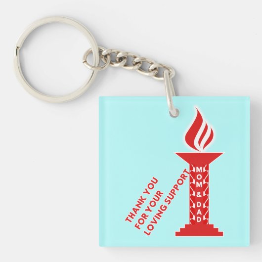 Bedankt, mam en pap, voor je liefdevolle steun sleutelhanger (Voorkant)