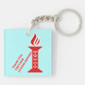 Bedankt, mam en pap, voor je liefdevolle steun sleutelhanger (Achterkant)