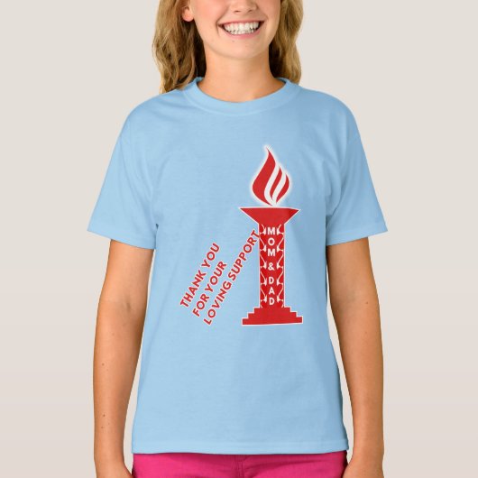 Bedankt, mam en pap, voor je liefdevolle steun t-shirt (Voorkant)