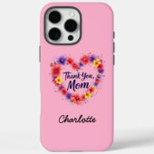Bedankt mam | Gepersonaliseerde Bloemen Moederdag Case-Mate iPhone Case (Achterkant)