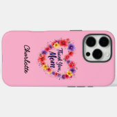 Bedankt mam | Gepersonaliseerde Bloemen Moederdag Case-Mate iPhone Case (Achterkant (horizontaal))