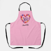 Bedankt mam | Gepersonaliseerde Bloemen Moederdag Schort (Voorkant)