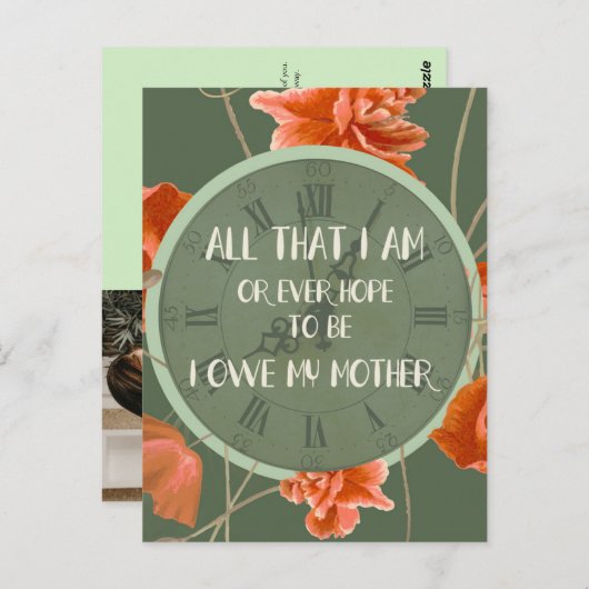 Bedankt mam Gift Kaart (Voorkant / Achterkant)