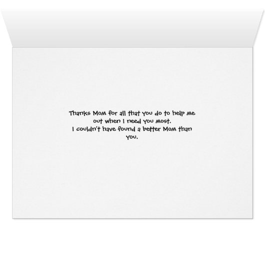 Bedankt Mam Kaart met kleurrijke gedecorreerde blo (Binenzijde Horizontaal (Onderkant))