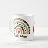 Bedankt Mam Leopard Spots Print Boho Rainbow Koffiemok (Voorkant links)