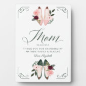 Bedankt Mam staat bij mijn zijdes-heels huwelijk Fotoplaat (voorkant)