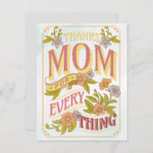 Bedankt mam voor alles, mama dag feestdagenkaart (Voorkant / Achterkant)
