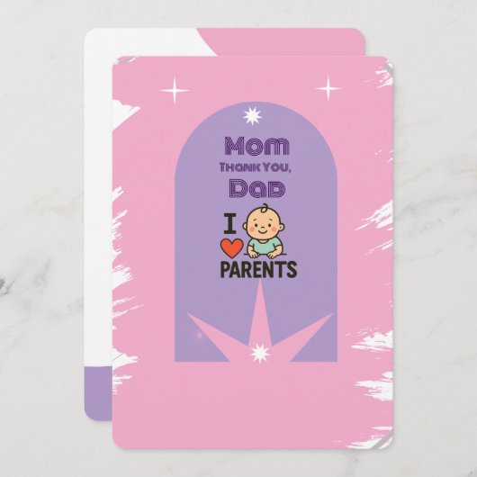 Bedankt, mama en papa - Werelddag van de Kaart van (Voorkant / Achterkant)