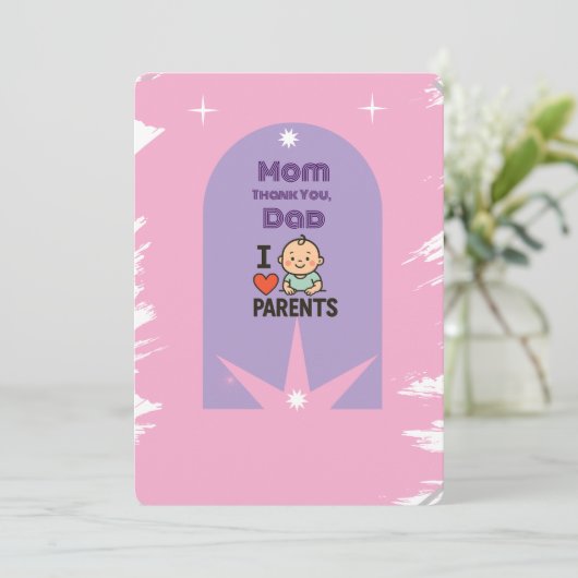 Bedankt, mama en papa - Werelddag van de Kaart van (Staand voorkant)