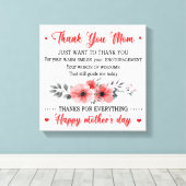 Bedankt mama Happy Moederdag Canvas Afdruk (Insitu (Houten vloer))