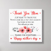 Bedankt mama Happy Moederdag Canvas Afdruk (Voorkant)