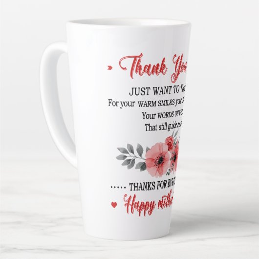 Bedankt mama Happy Moederdag Latte Mok (Linkerhoek)