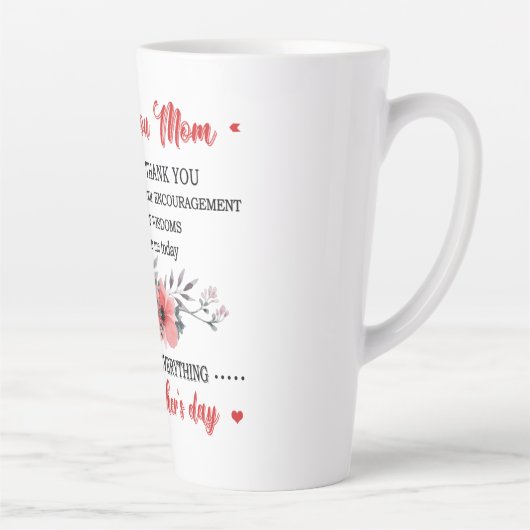 Bedankt mama Happy Moederdag Latte Mok (Rechts)