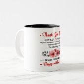 Bedankt mama Happy Moederdag Tweekleurige Koffiemok (Voorkant links)