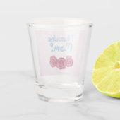 Bedankt mama met anjer voor Moederdag Shot Glas (Achterkant)