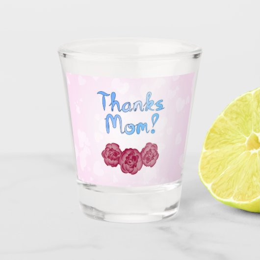 Bedankt mama met anjer voor Moederdag Shot Glas (Voorkant)