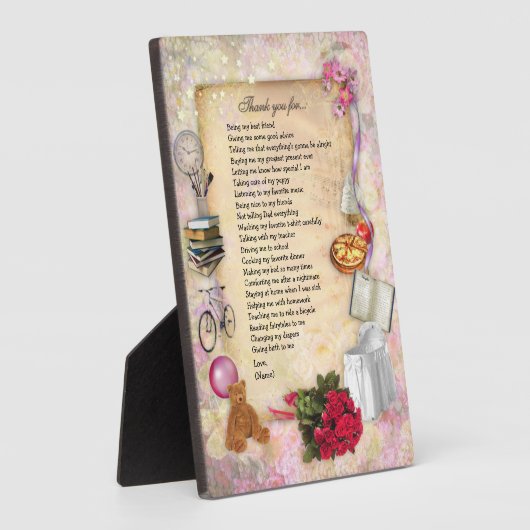 Bedankt mama Plaque Fotoplaat (Zijkant)