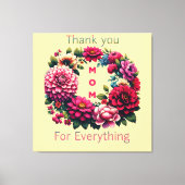 "Bedankt mama voor alles." Canvas Afdruk (Voorkant)