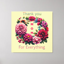 "Bedankt mama voor alles." Canvas Afdruk