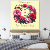 "Bedankt mama voor alles." Canvas Afdruk (Insitu (Slaapkamer))