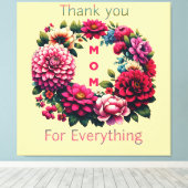 "Bedankt mama voor alles." Canvas Afdruk (Insitu (Houten vloer))