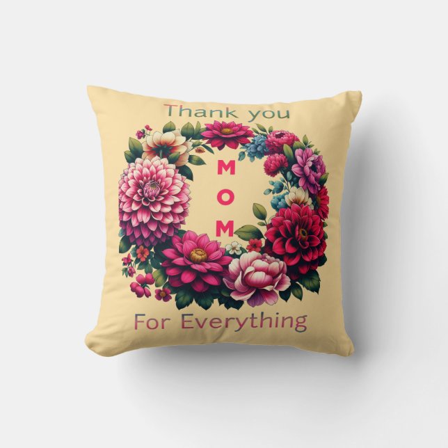 "Bedankt mama voor alles." Kussen (Voorkant)