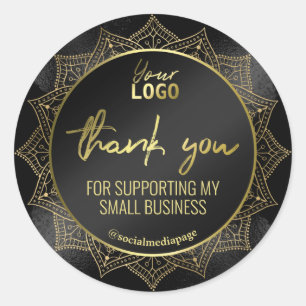 Bedankt Mandala Black Logo Ronde Sticker
