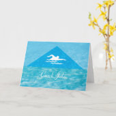 Bedankt Mannen Zwim Coach-zwemmer Aangepaste naam Kaart (Gele Bloem)