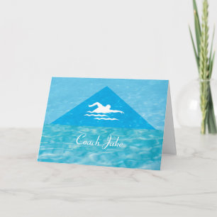 Bedankt Mannen Zwim Coach-zwemmer Aangepaste naam Kaart