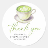 Bedankt Matcha Tea Vrijgezellenfeest Ronde Sticker (Voorkant)