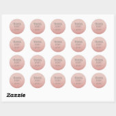 Bedankt Meisjes Roos Gold Blush Pink Glitter Ronde Sticker (Vel)