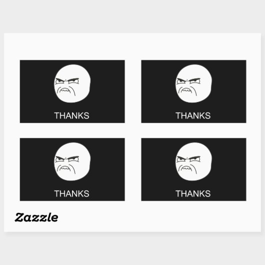 Bedankt Meme - Rechthoek Zwart Stickers (Vel)