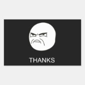 Bedankt Meme - Rechthoek Zwart Stickers (Voorkant)