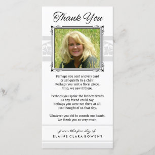 Bedankt Memorial White & Gray Fotokaart