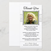 Bedankt Memorial White & Gray Fotokaart (Voorkant / Achterkant)