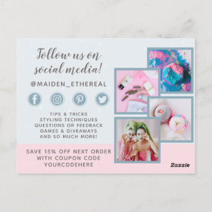 Bedankt Mermaid Moon & Stars Mystical 4-foto Briefkaart