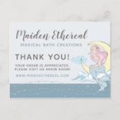 Bedankt Mermaid Moon & Stars Mystical 4-foto Briefkaart (Voorkant)