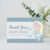 Bedankt Mermaid Moon & Stars Mystical Siren Kaart (Staand voorkant)