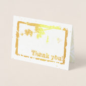 Bedankt met bloemen, vogels en een toren. folie kaarten (Voorkant)