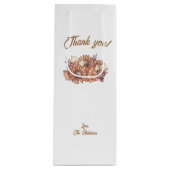 Bedankt! met Boho bloemen en aangepaste tekst Wijn Cadeautas (Voorkant)