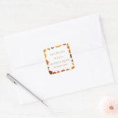 bedankt met een dankbaar hart vierkante sticker (Envelop)