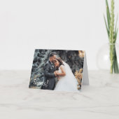 Bedankt met een hartfoto bruiloft Hartelijk dank Notitiekaartje (Voorkant)