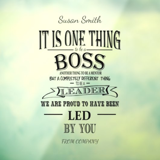 bedankt met een persoonlijk boog-uittredingsbord raamsticker (Vel 3)