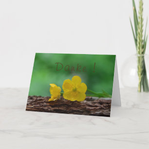 Bedankt met gele bloemen kaart