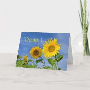 Bedankt met gele zonnebloemen kaart
