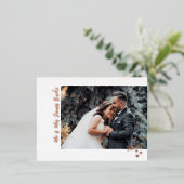 Bedankt met harten bruiloft foto Folie Briefkaart (Staand Voorkant)