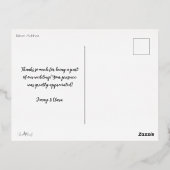 Bedankt met harten bruiloft foto Folie Briefkaart (Achterkant)