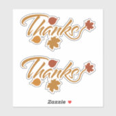 Bedankt met Herfstbladeren Sticker (Vel)