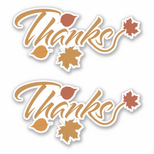 Bedankt met Herfstbladeren Sticker (Voorkant)